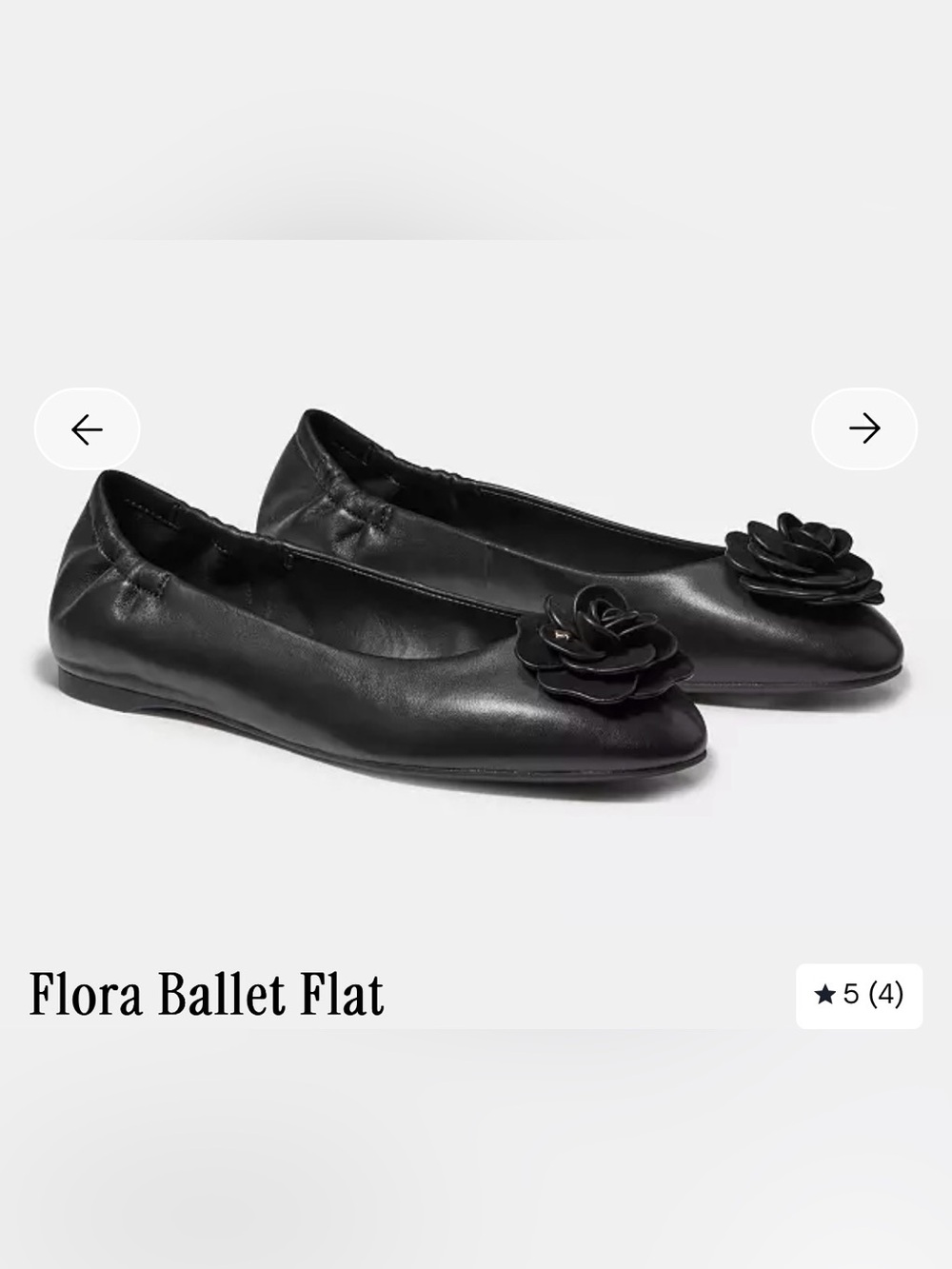 kate spade Black Leather Floral Ballet Flats